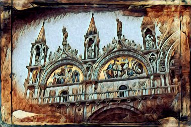 Venedik sanat eskizi çizimi eğlenceli tasarım antika retro