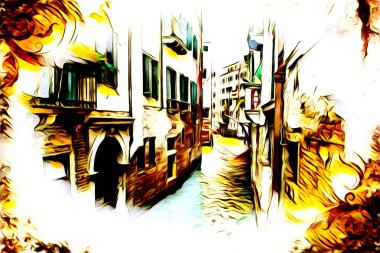 Venedik sanat eskizi çizimi eğlenceli tasarım antika retro