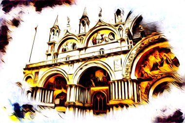 Venedik sanat eskizi çizimi eğlenceli tasarım antika retro