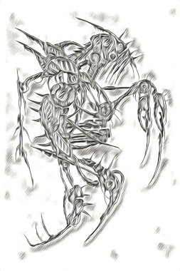 Sibernetik imgelemler gelecekteki dünyada gelecekteki metalik bilim kurgu erkek insansı sayborgun resimleridir.