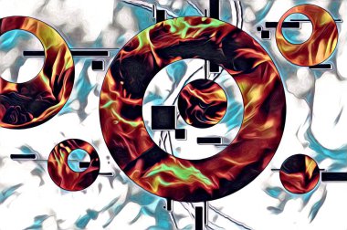 soyut renk tasarımı resim çizimi eskiz retro vintage