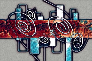 soyut renk tasarımı resim çizimi eskiz retro vintage