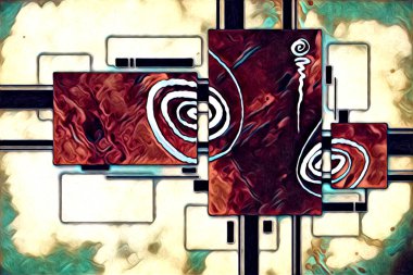 soyut renk tasarımı resim çizimi eskiz retro vintage