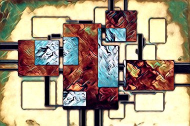 soyut renk tasarımı resim çizimi eskiz retro vintage