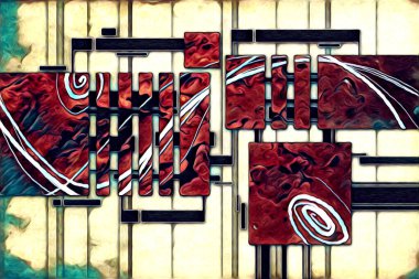 soyut renk tasarımı resim çizimi eskiz retro vintage