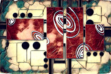 soyut renk tasarımı resim çizimi eskiz retro vintage