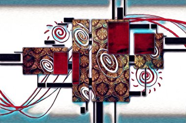 soyut renk tasarımı resim çizimi eskiz retro vintage