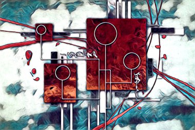 soyut renk tasarımı resim çizimi eskiz retro vintage