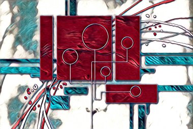 soyut renk tasarımı resim çizimi eskiz retro vintage