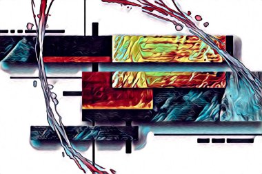 soyut renk tasarımı resim çizimi eskiz retro vintage