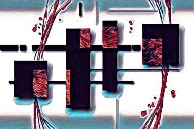 soyut renk tasarımı resim çizimi eskiz retro vintage