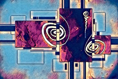 soyut renk tasarımı resim çizimi eskiz retro vintage