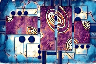 soyut renk tasarımı resim çizimi eskiz retro vintage