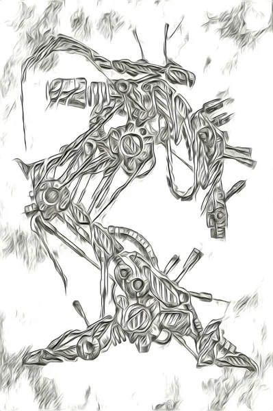 Viziuni Cibernetice Ilustrare Science Fiction Ului Metalic Futurist Cyborg Umanoid — Fotografie, imagine de stoc