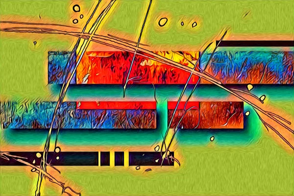 Абстрактний Дизайн Кольору Мистецтво Ілюстрація Малюнок Живопис Ескіз Ретро Вінтаж — стокове фото