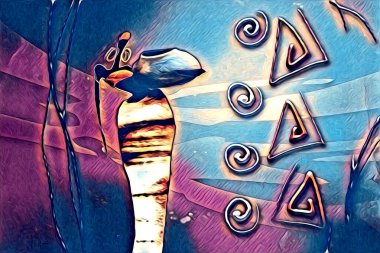 Afrikalı etnik retro vintage çizim çizimi