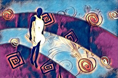 Afrikalı etnik retro vintage çizim çizimi