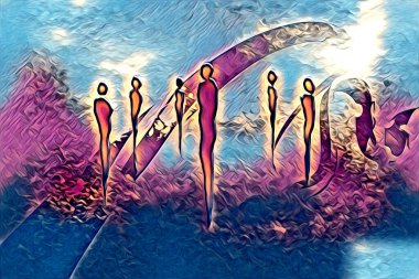 Afrikalı etnik retro vintage çizim çizimi