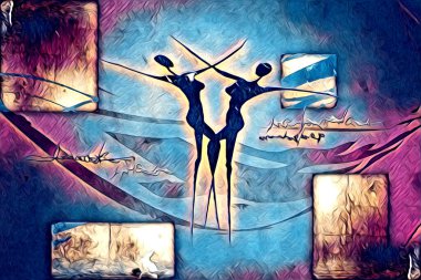 Afrikalı etnik retro vintage çizim çizimi