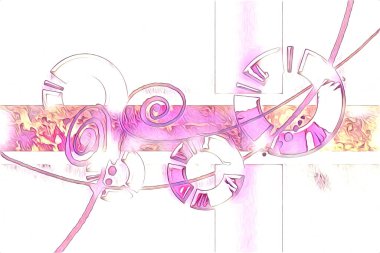 soyut renk tasarımı resim çizimi eskiz retro vintage