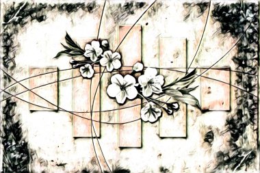 soyut renk tasarımı resim çizimi eskiz retro vintage