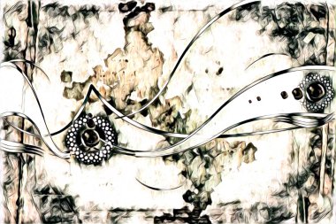 soyut renk tasarımı resim çizimi eskiz retro vintage