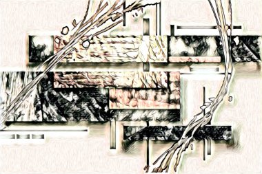 soyut renk tasarımı resim çizimi eskiz retro vintage