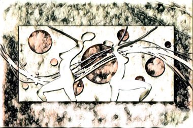 soyut renk tasarımı resim çizimi eskiz retro vintage