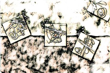 soyut renk tasarımı resim çizimi eskiz retro vintage