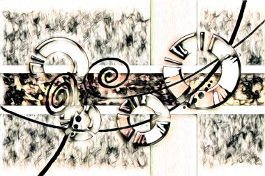 soyut renk tasarımı resim çizimi eskiz retro vintage