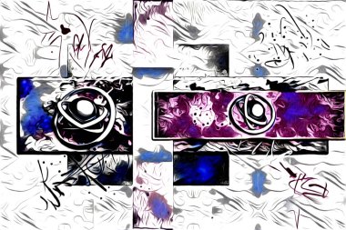 soyut renk tasarımı resim çizimi eskiz retro vintage