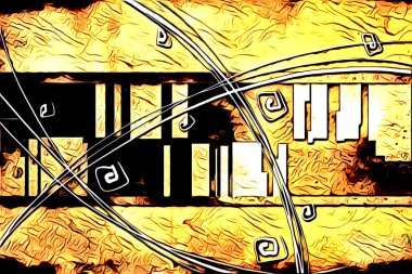 soyut renk tasarımı resim çizimi eskiz retro vintage