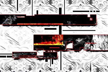 soyut renk tasarımı resim çizimi eskiz retro vintage