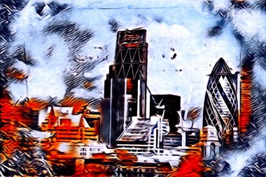 Londra sanat tasarımı çizimi çizimi eğlenceli tasarım antika retro