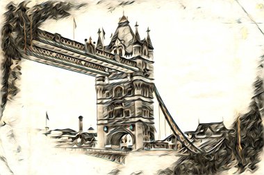 Londra sanat tasarımı çizimi çizimi eğlenceli tasarım antika retro