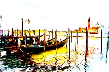 Venedik sanat eskizi çizimi eğlenceli tasarım antika retro