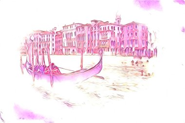 Venedik sanat eskizi çizimi eğlenceli tasarım antika retro