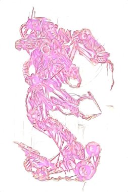 Sibernetik imgelemler gelecekteki dünyada gelecekteki metalik bilim kurgu erkek insansı sayborgun resimleridir.