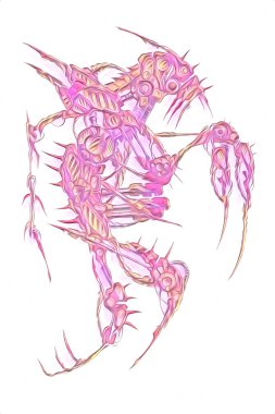 Sibernetik imgelemler gelecekteki dünyada gelecekteki metalik bilim kurgu erkek insansı sayborgun resimleridir.