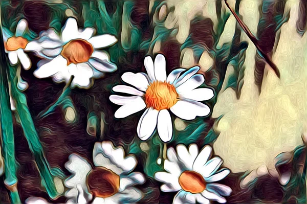 Vintage Φόντο Ζωγραφική Λουλούδι Εικονογράφηση Τέχνης — Φωτογραφία Αρχείου