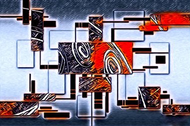 soyut renk tasarımı resim çizimi eskiz retro vintage