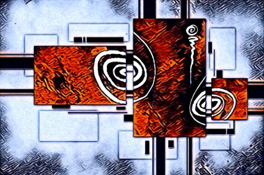 soyut renk tasarımı resim çizimi eskiz retro vintage