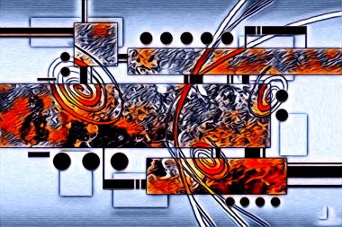 soyut renk tasarımı resim çizimi eskiz retro vintage