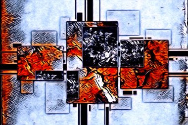 soyut renk tasarımı resim çizimi eskiz retro vintage