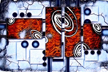 soyut renk tasarımı resim çizimi eskiz retro vintage