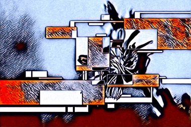 soyut renk tasarımı resim çizimi eskiz retro vintage