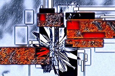 soyut renk tasarımı resim çizimi eskiz retro vintage