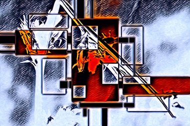 soyut renk tasarımı resim çizimi eskiz retro vintage