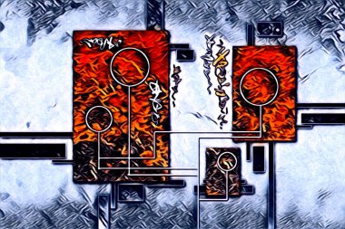 soyut renk tasarımı resim çizimi eskiz retro vintage