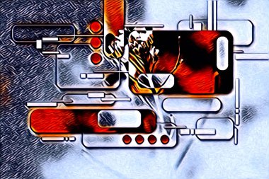 soyut renk tasarımı resim çizimi eskiz retro vintage